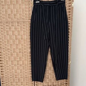 Wilfred size 4 Black Striped Pants with tie belt- like new